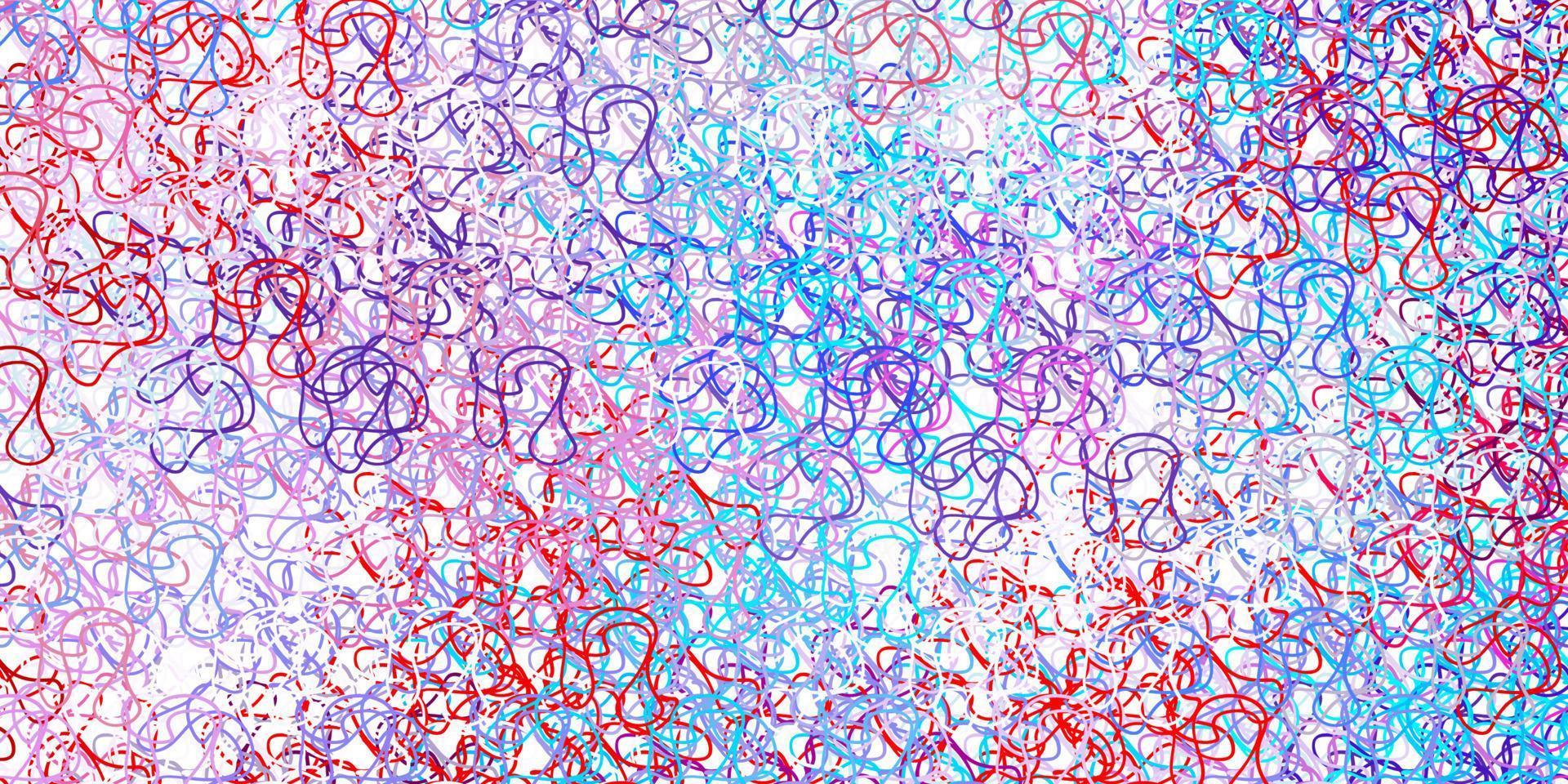 ljusblå, röd vektorbakgrund med böjda linjer. vektor