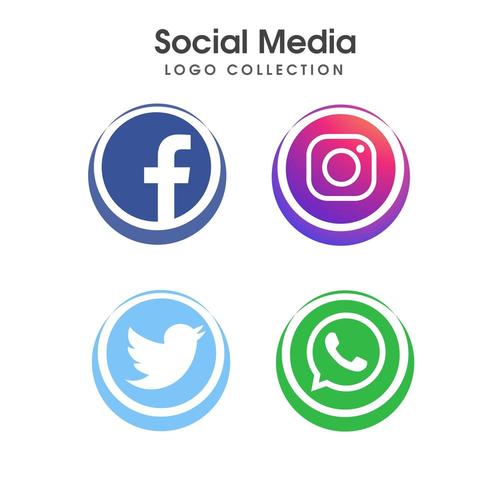 Uppsättning av sociala medier logotyp vektor