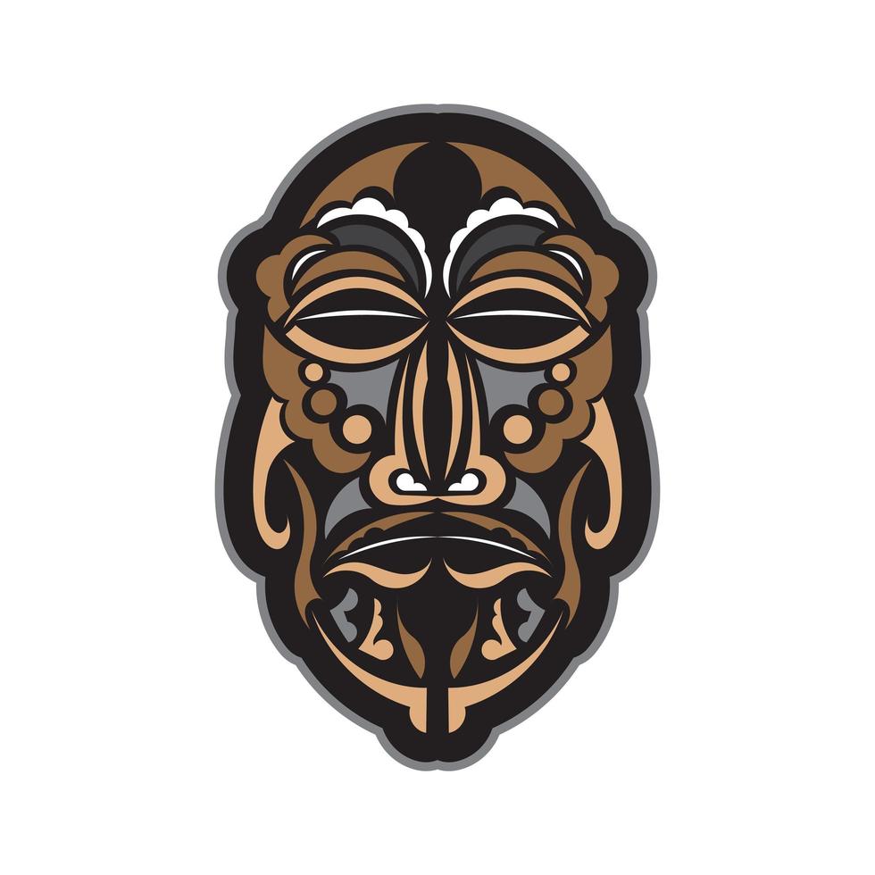 Tiki-Maske im samoanischen Stil. gut für T-Shirts, Tassen, Handyhüllen. isoliert. Vektor-Illustration. vektor