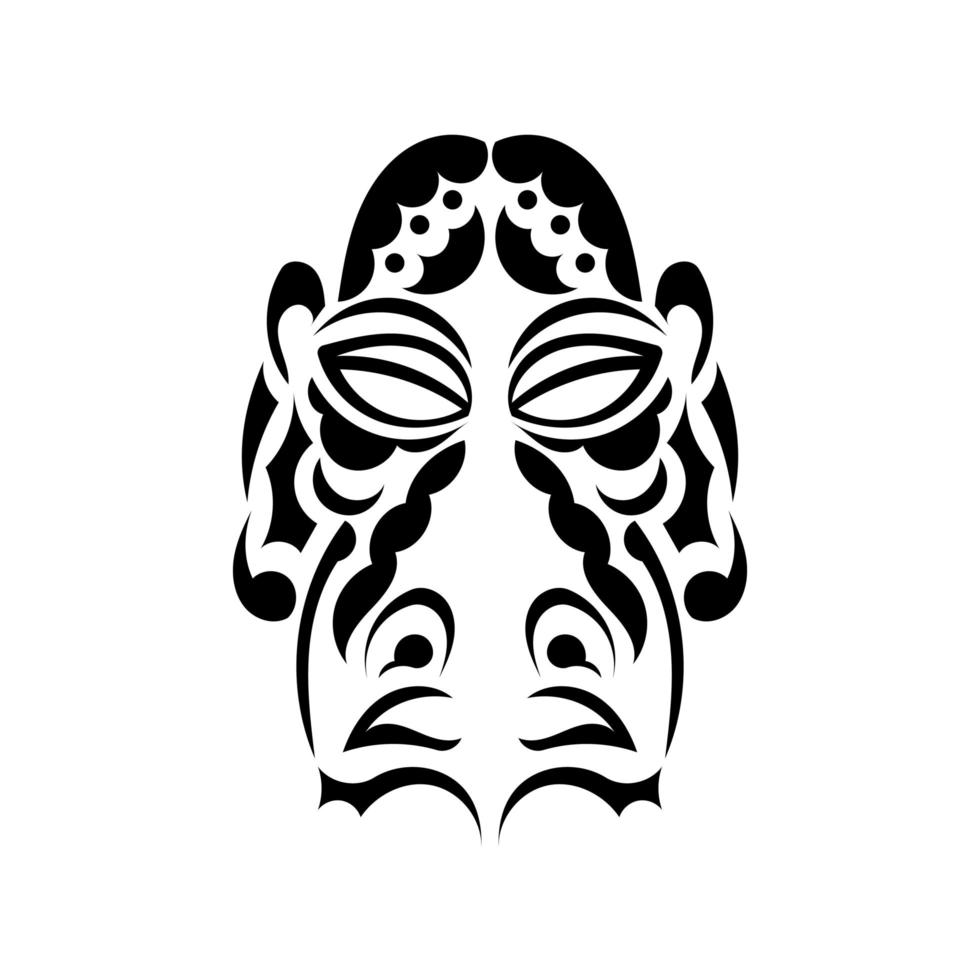 ledarens ansikte i stil med polynesiska ornament. samoanska tatueringsdesigner. isolerat. vektor
