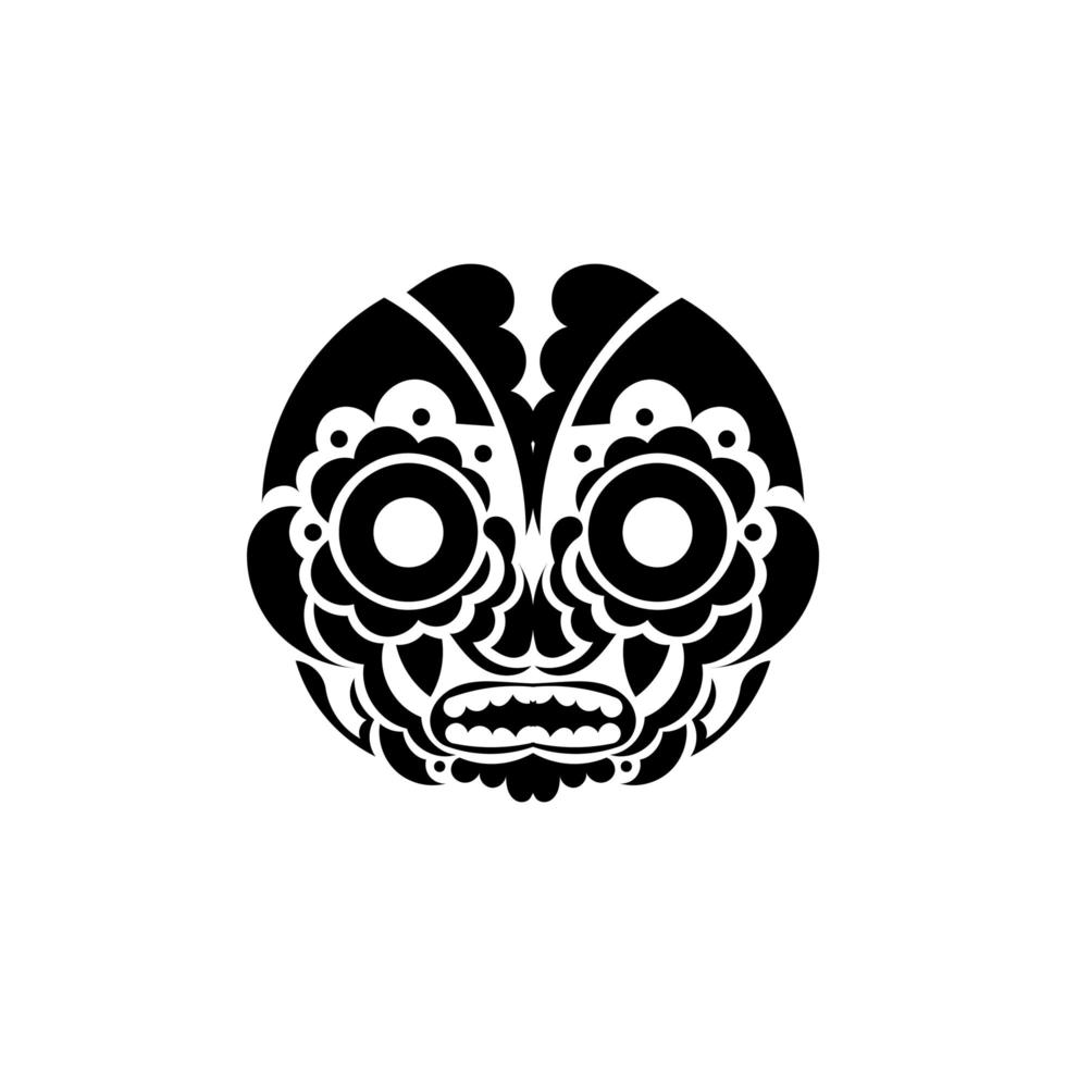 tiki ansikte, mask eller totem. mönster i samoansk stil. bra för tatueringar, t-shirts och tryck. isolerat. vektor