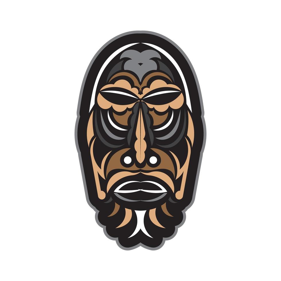 tiki mask i polynesisk stil. bra för t-shirttryck, muggar, telefonfodral och tatueringar. isolerat. vektor