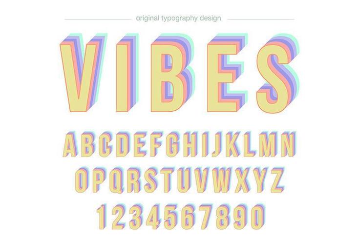 Disco Vintage Färgglad typografi vektor