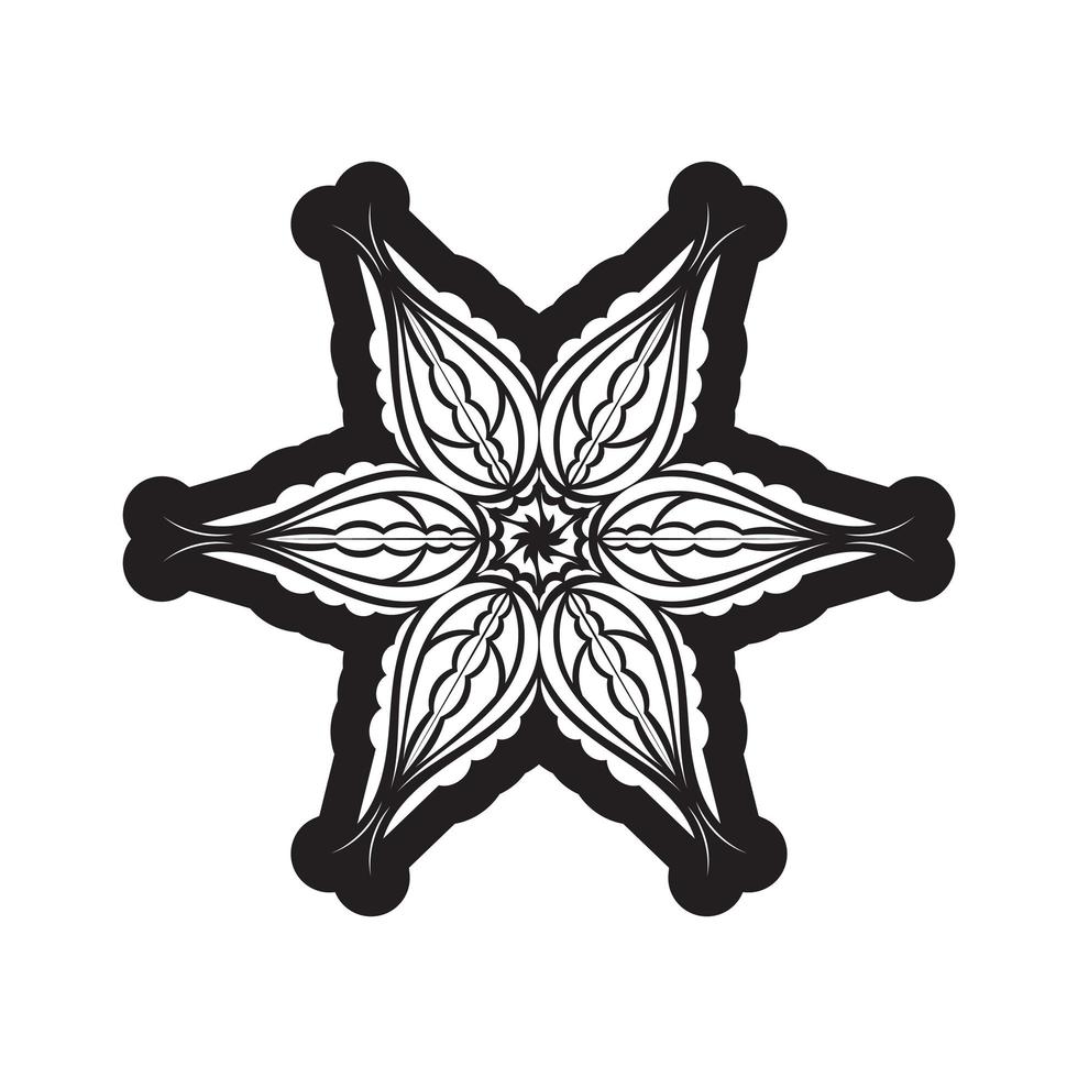 schwarze kalligrafische Lotusblüte. Yoga-Symbol. einfache flache vektorillustration. vektor