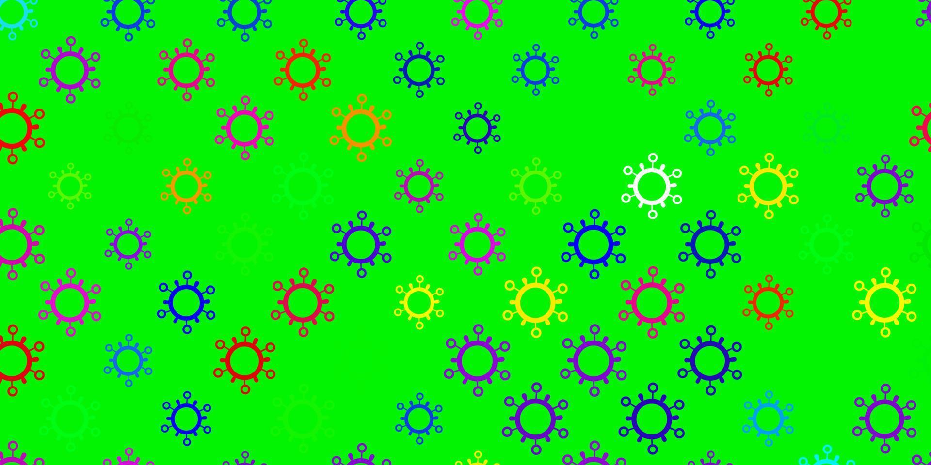 dunkelrosa, grüne Vektorbeschaffenheit mit Krankheitssymbolen. vektor