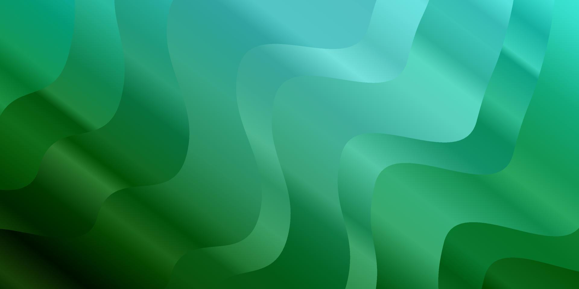 hellblaue, grüne Vektorschablone mit gekrümmten Linien. vektor