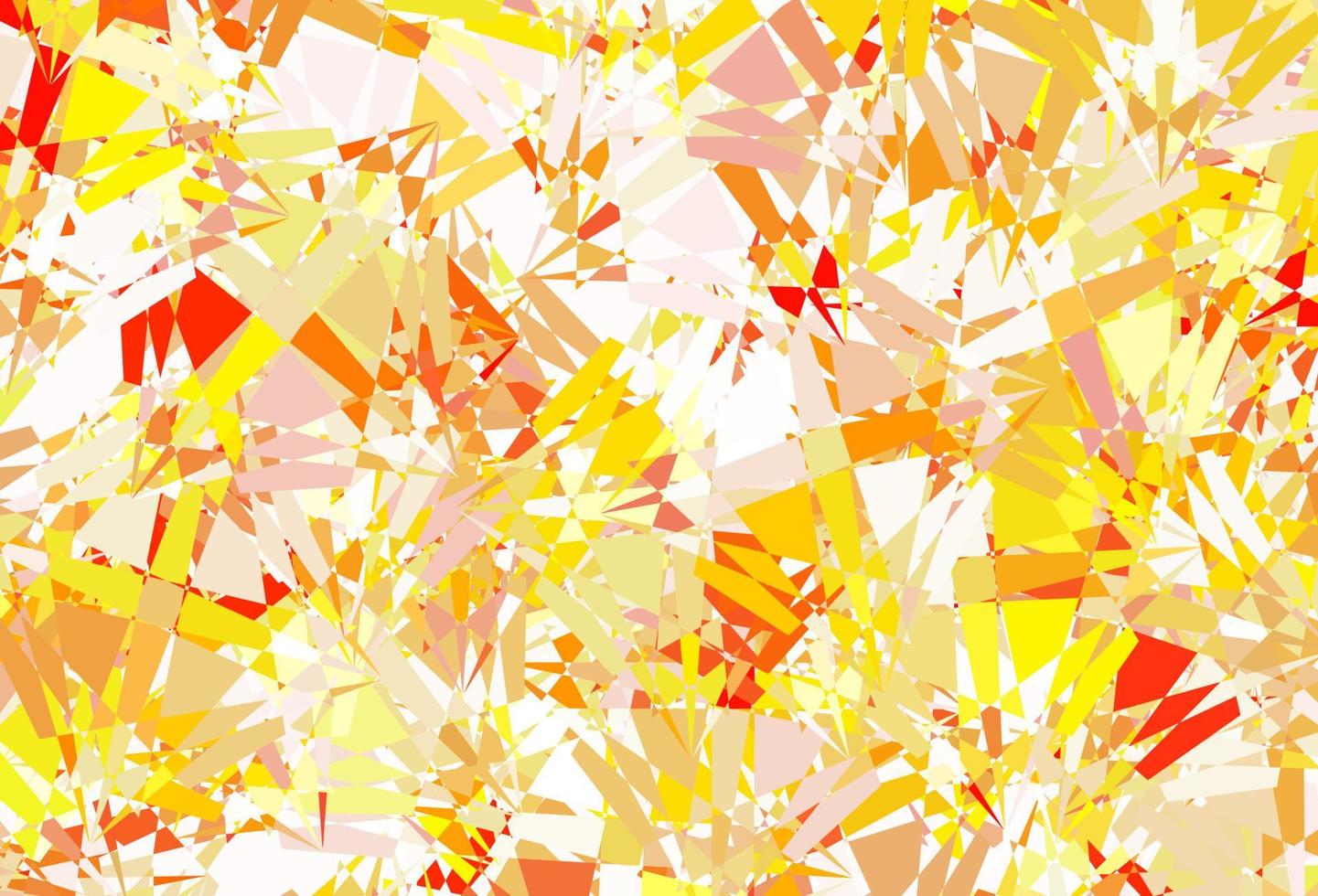ljusrosa, gul vektorbakgrund med trianglar, linjer. vektor