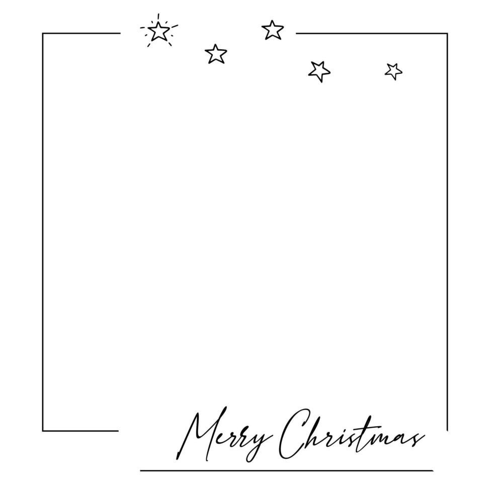 enkel ram med stjärnor för att skriva julhälsningsmeddelande. vektor