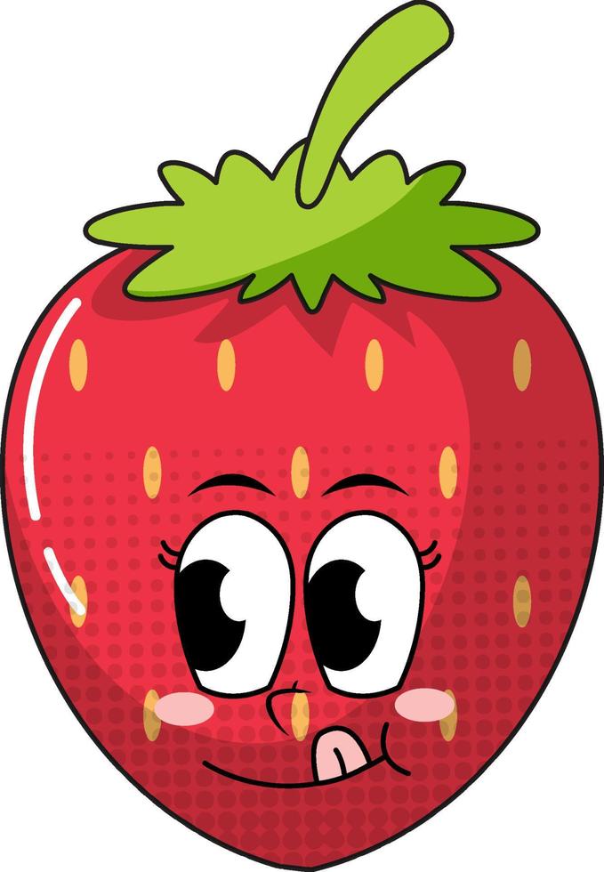 Erdbeer-Cartoon-Figur auf weißem Hintergrund vektor