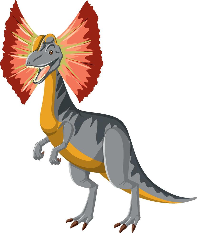 ein Dinosaurier Dilophosaurus auf weißem Hintergrund vektor