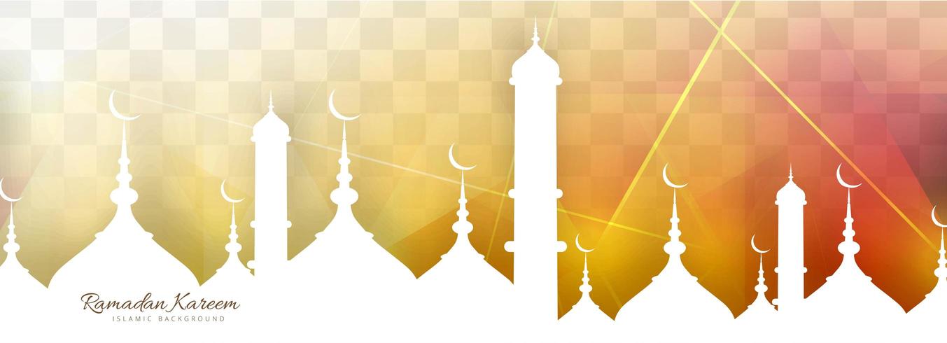 Ramadan Kareem Banner Sonnenuntergang Vorlage vektor