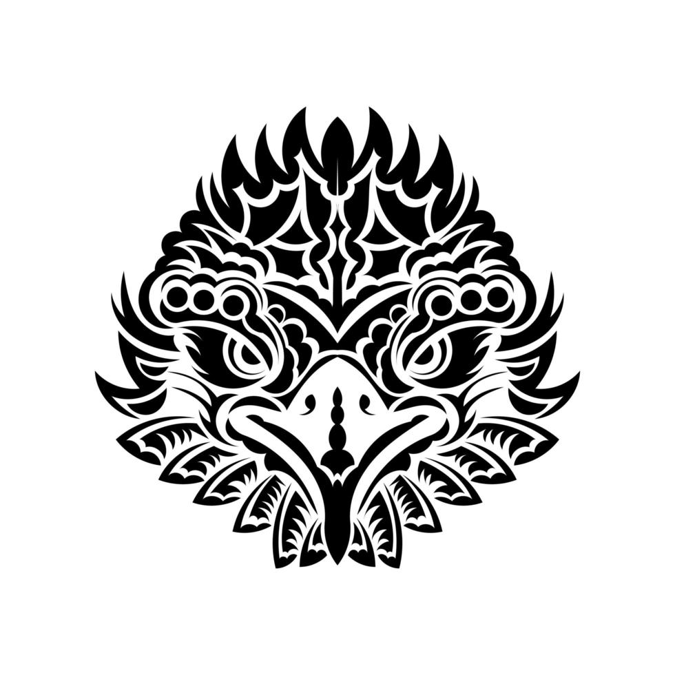 Kopf des Adlers schwarz und weiß, Vorderansicht Adlerkopf, Vektorillustration, isolierter Vektor