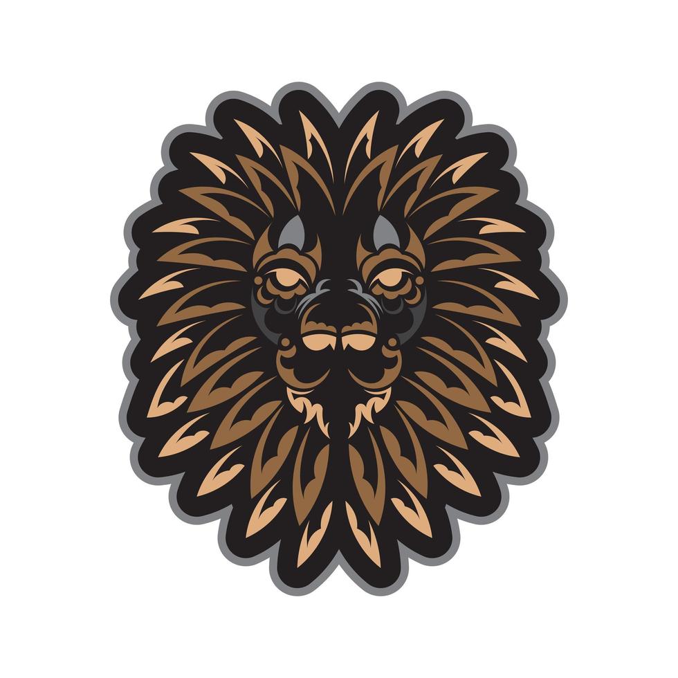 Löwendruck. Löwengesicht im Maori-Stil. exklusiven Stil. Vektor