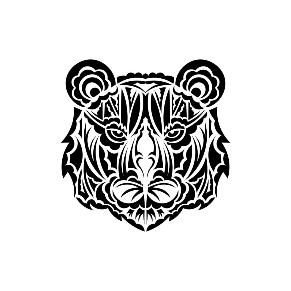 maori stil tiger ansiktstatuering. boho tiger ansikte. isolerat. vektor illustration.