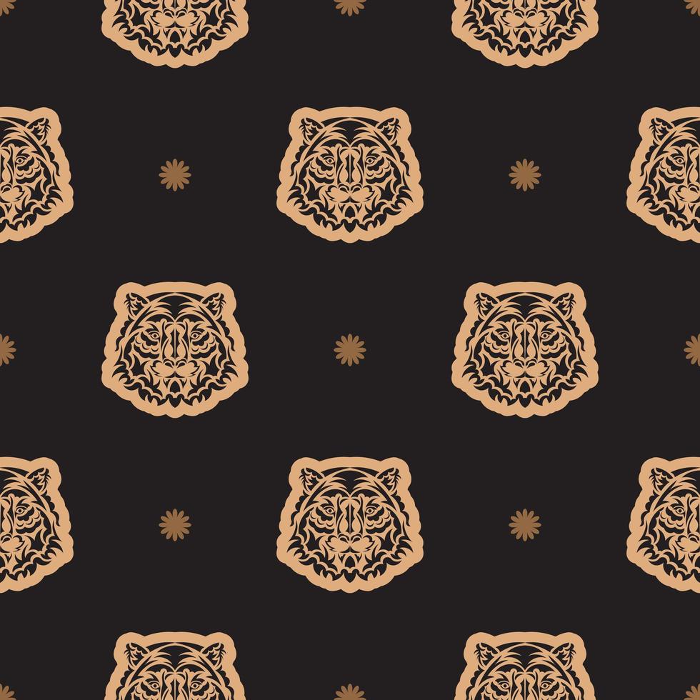 seamless mönster med en tiger ansikte. bra omslag, tyger, vykort och tryck. vektor illustration.