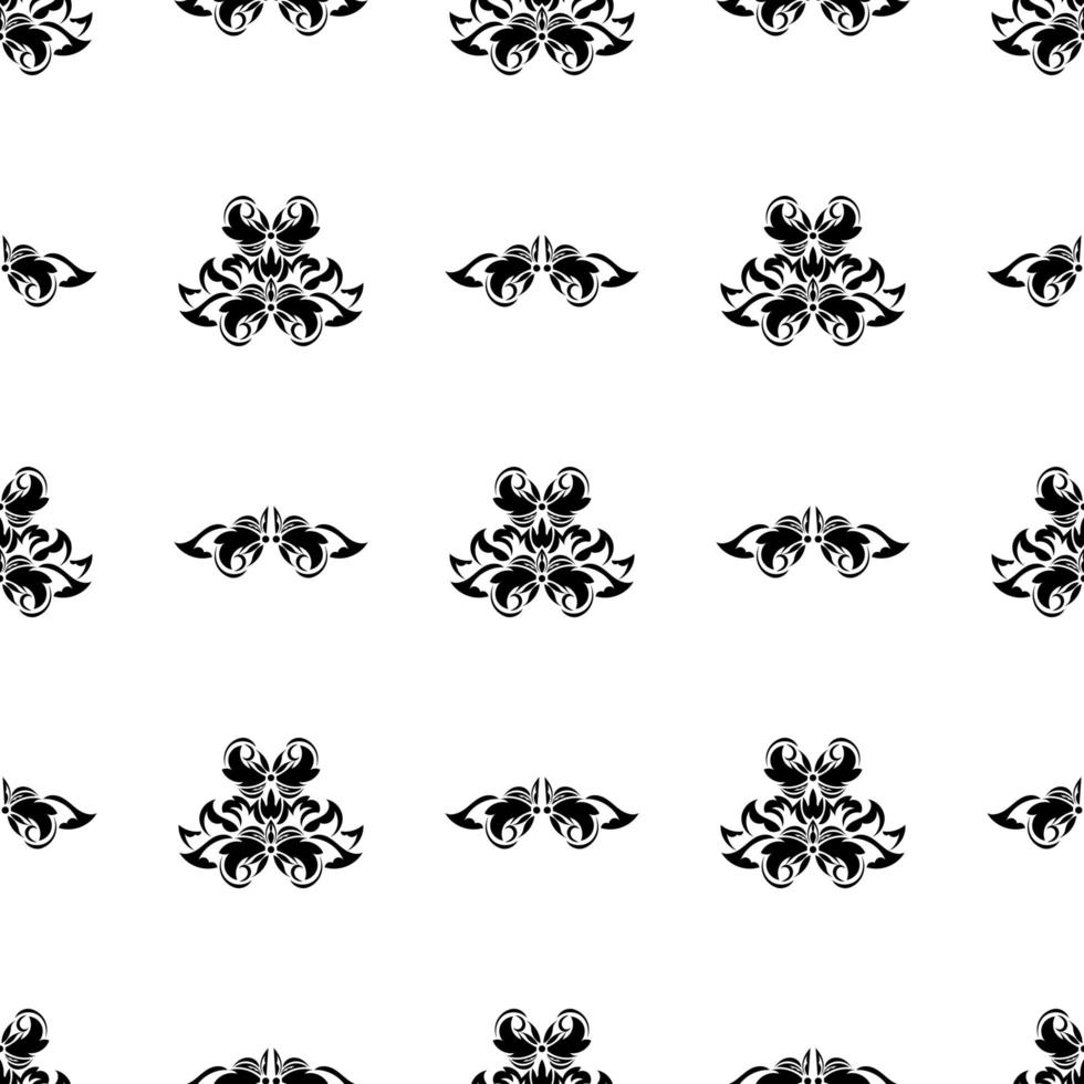 Nahtloses Schwarz-Weiß-Muster mit Monogrammen im Barockstil. gut für Hintergründe, Drucke, Bekleidung und Textilien. Vektor