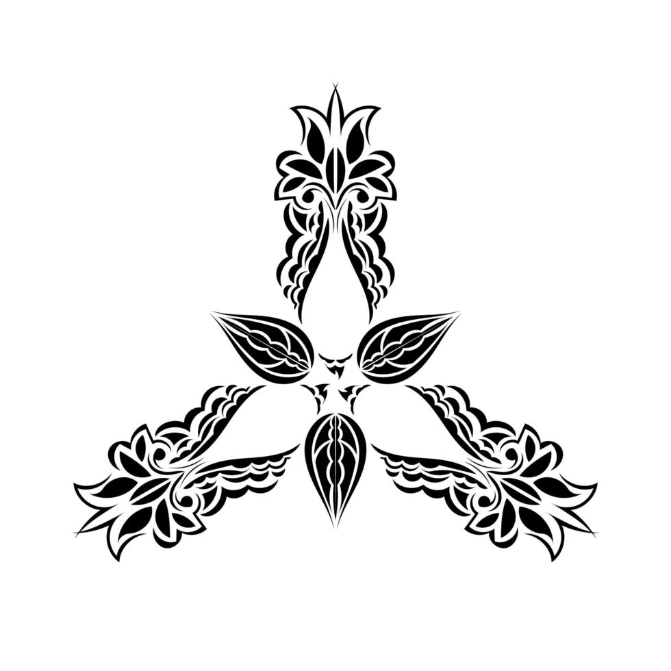 svart kalligrafisk lotusblomma. yoga symbol. enkel platt vektorillustration. vektor