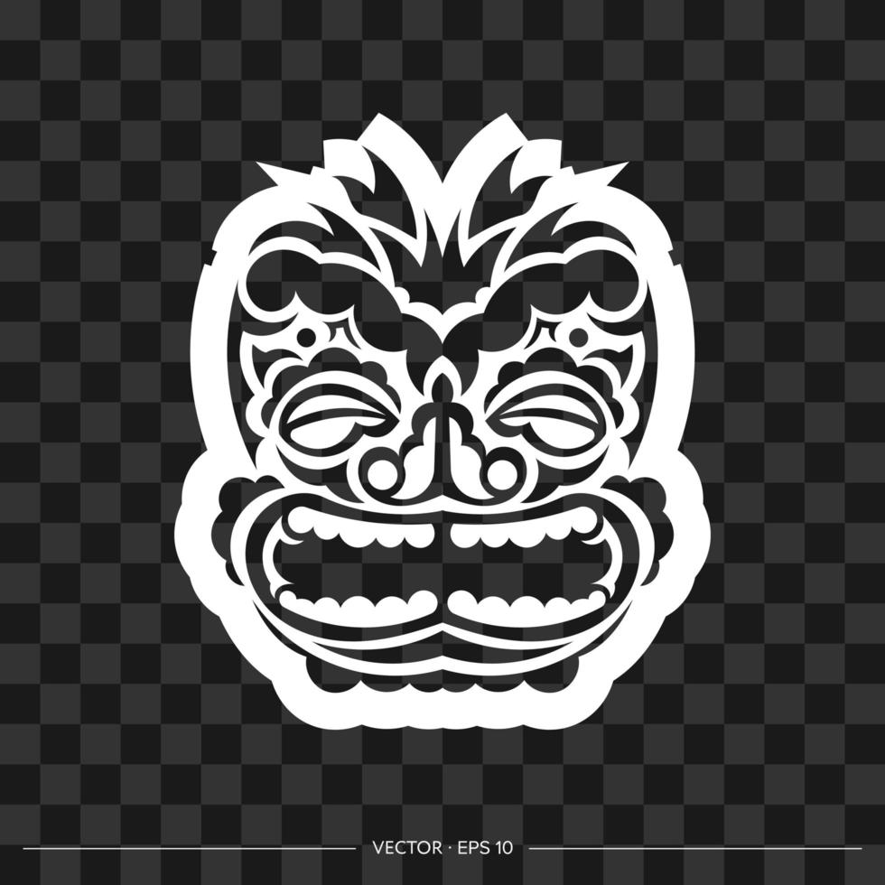 Gesicht mit Maori-Muster. Maske im samoanischen Stil. Polynesischer Druck für T-Shirts, Tassen, Handyhüllen und mehr. Vektor-Illustration. vektor