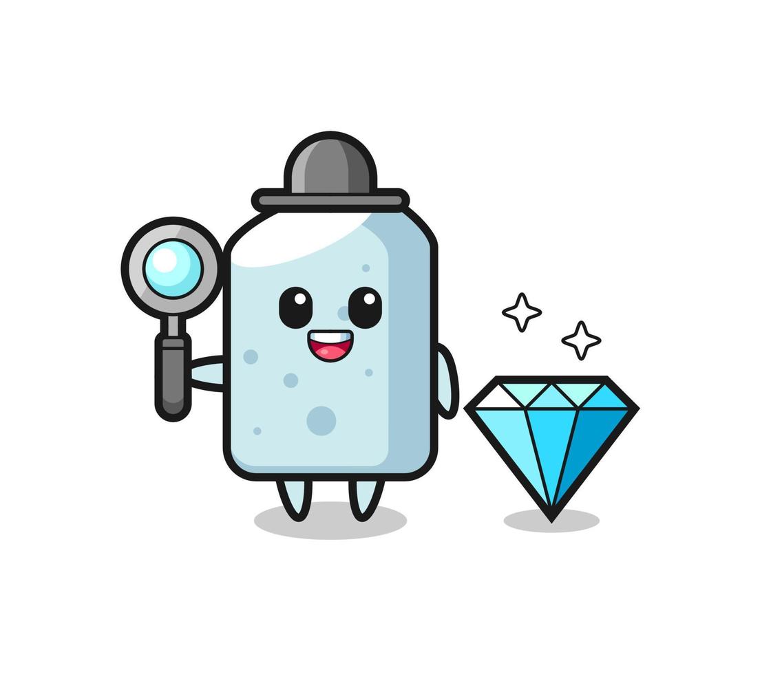 illustration av krita karaktär med en diamant vektor