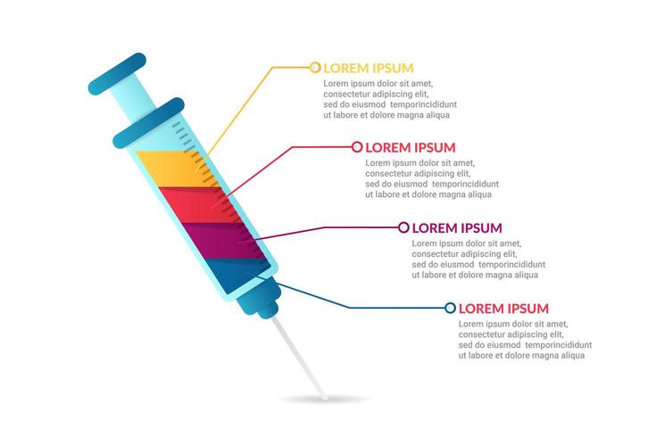 medizinische Infographik Design mit Optionen oder Liste vektor