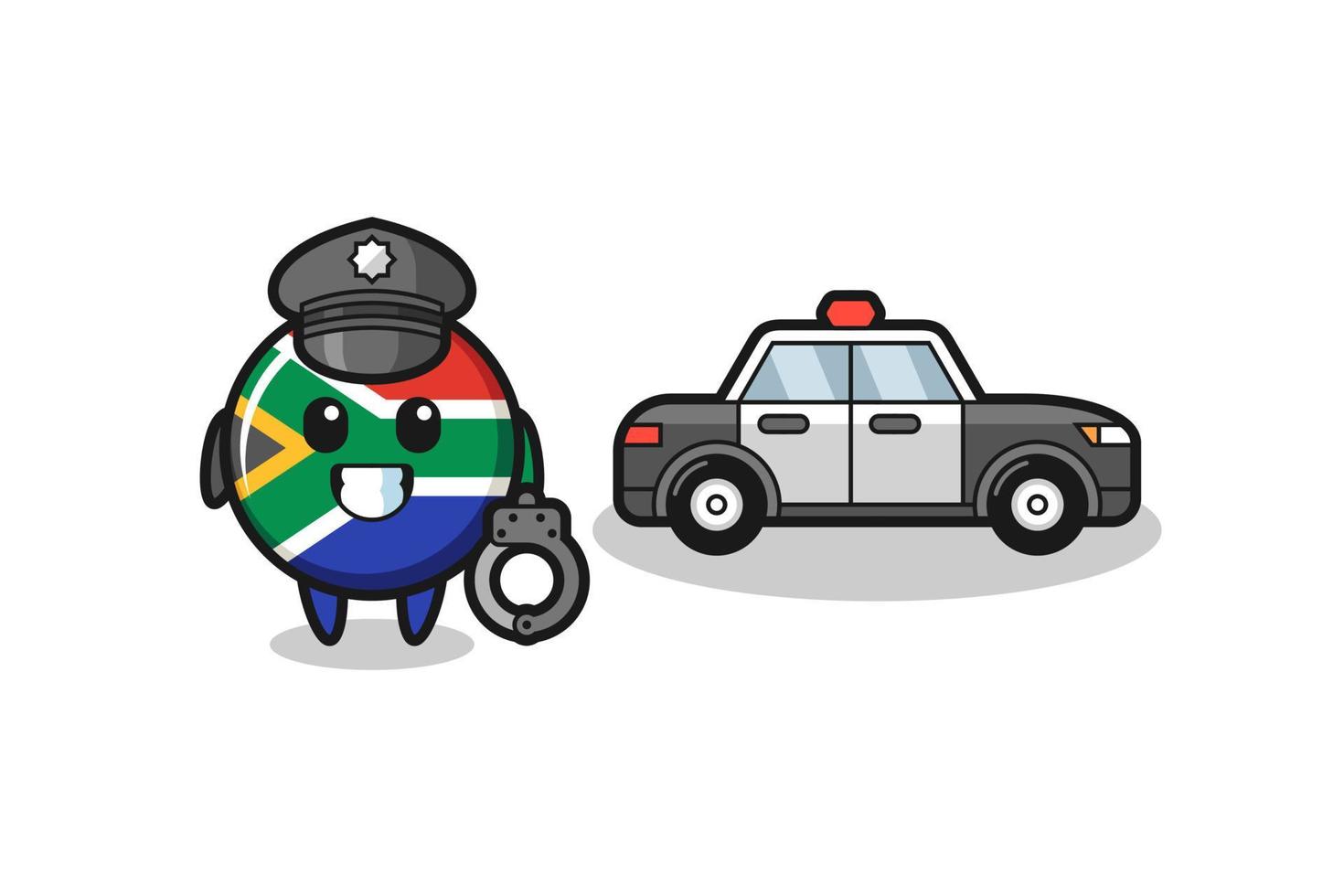 tecknad maskot av Sydafrika som polis vektor