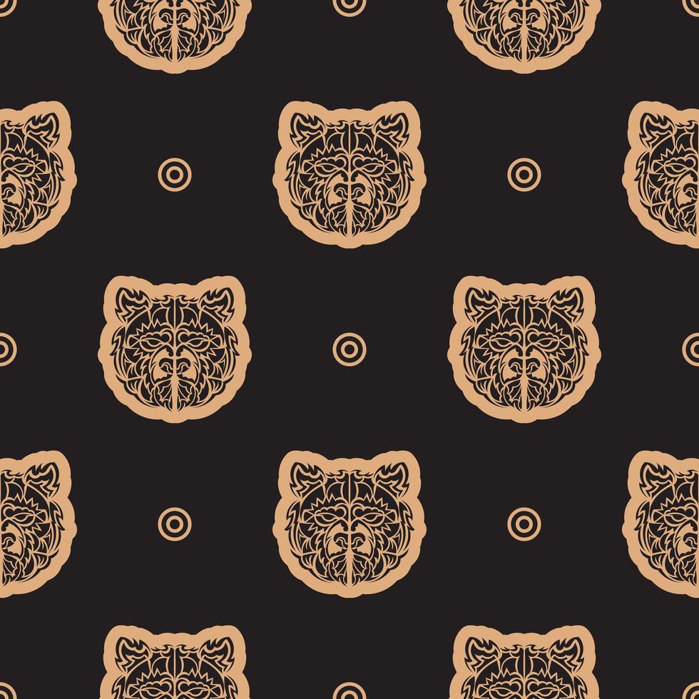 seamless mönster med björn ansikte i enkel stil. bra för tapeter, tyg, vykort och tryck. vektor