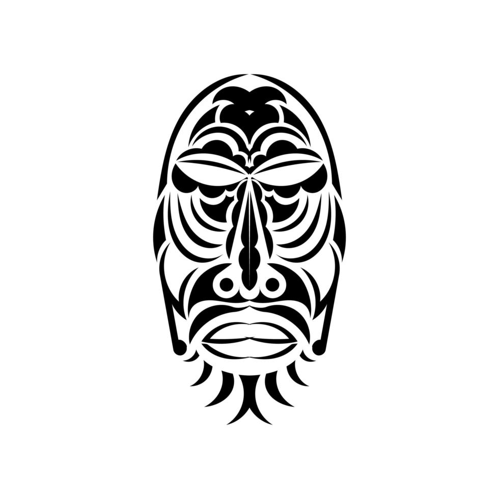 das Gesicht des Häuptlings im Stil hawaiianischer Ornamente. samoanische Tattoo-Designs. isoliert. Vektor