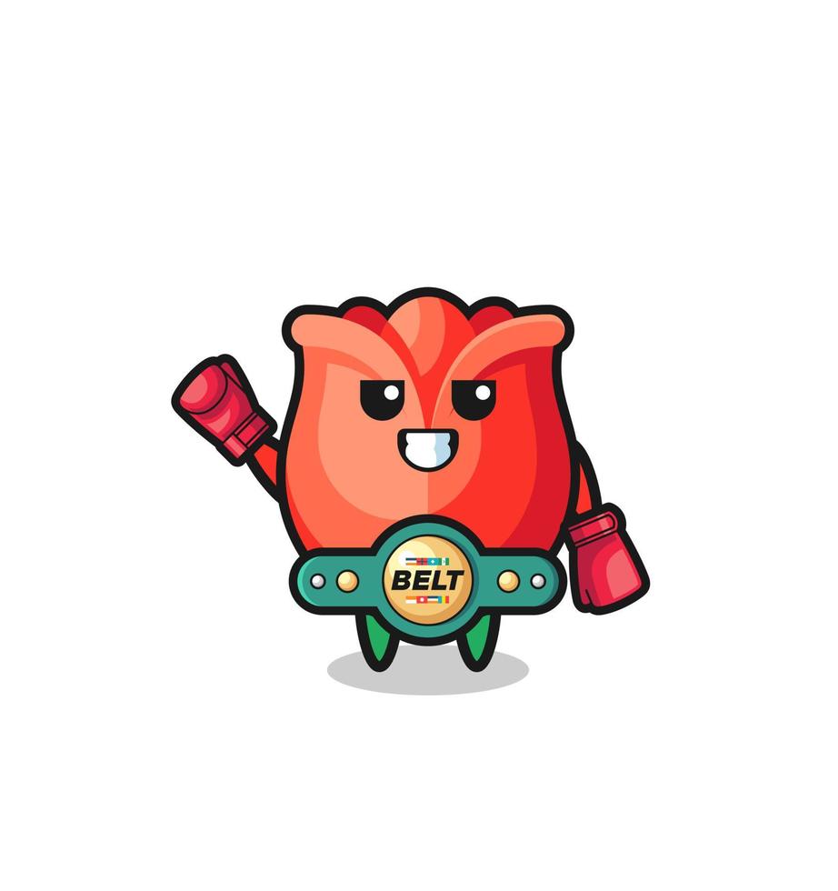 rose boxer maskot karaktär vektor