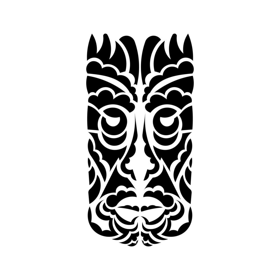 das Gesicht des Häuptlings im Stil hawaiianischer Ornamente. gut für Drucke. isoliert. Vektor