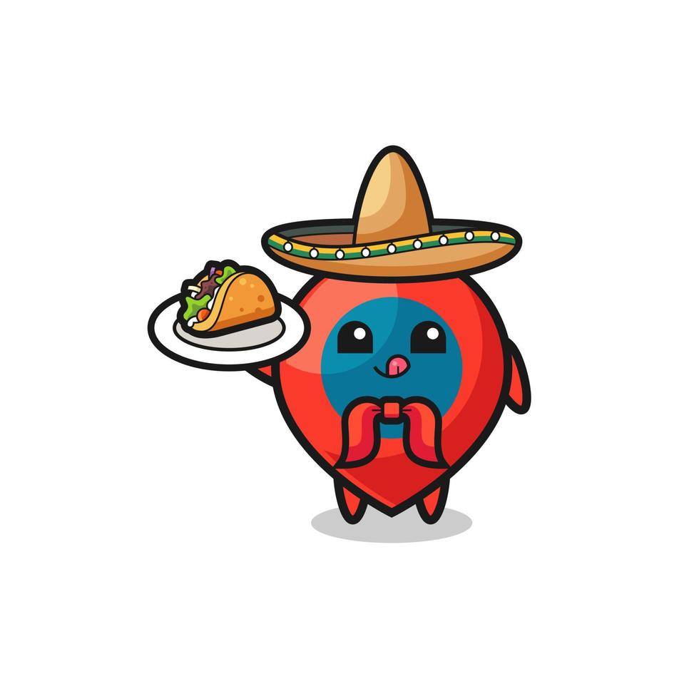 standortsymbol mexikanisches kochmaskottchen, das einen taco hält vektor