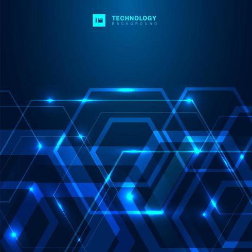 geometrisk hexagonform med glödande teknik vektor