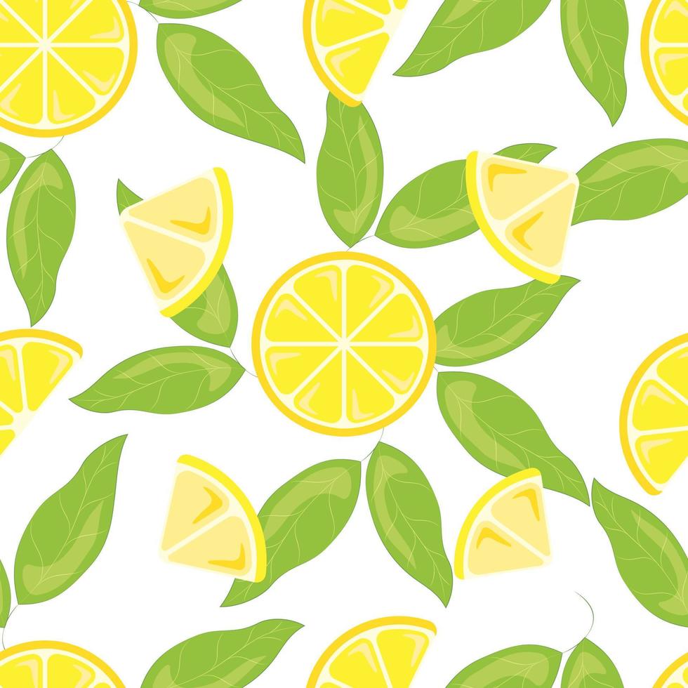 seamless mönster med handritade citroner vektor