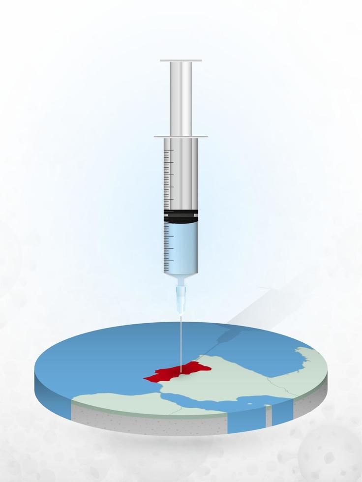 vaccination av portugal, injektion av en spruta i en karta över portugal. vektor