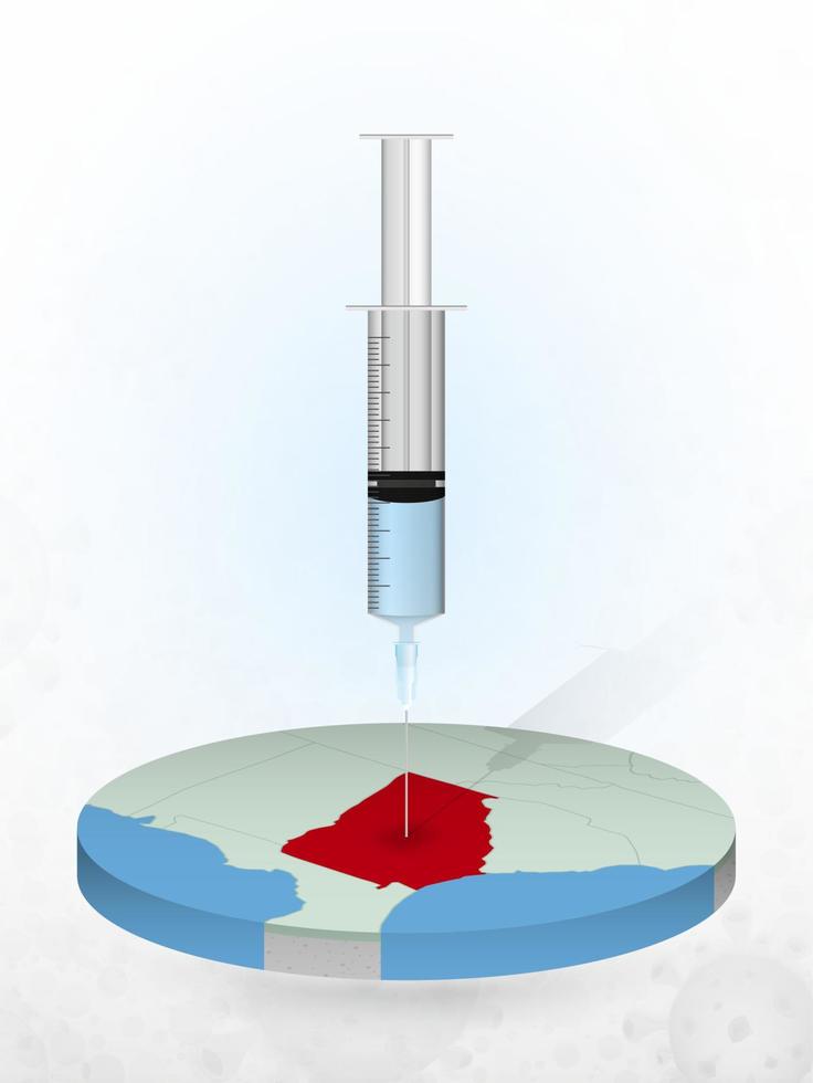 vaccination av georgien, injektion av en spruta i en karta över georgien. vektor