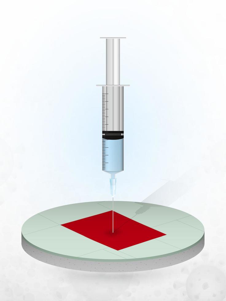 vaccination av colorado, injektion av en spruta i en karta över colorado. vektor