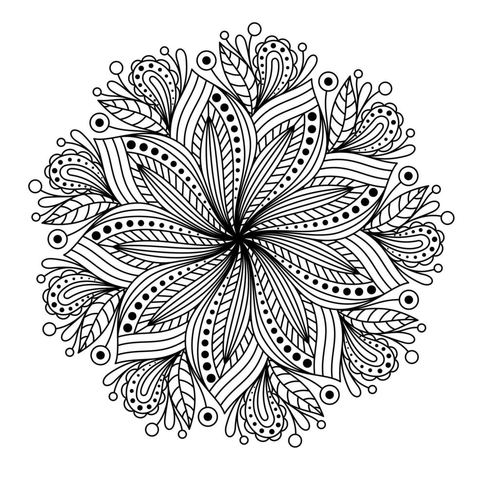 vektor färg i form av en rund växt mandala