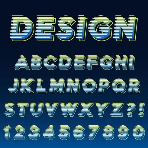 Modernes Effekt-Alphabet-Design vektor