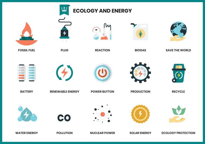 Uppsättning av ekologi och energi vektor