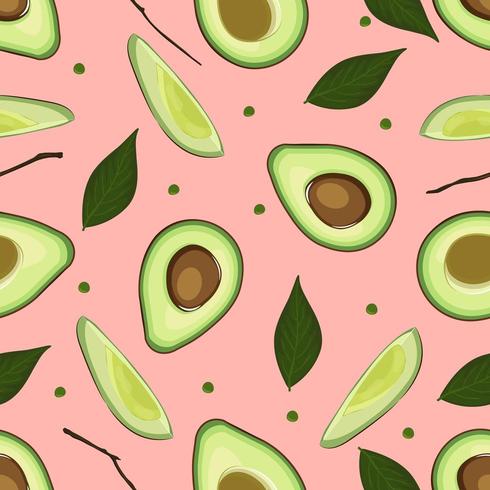 avocado frukt sömlös mönster vektor bakgrund
