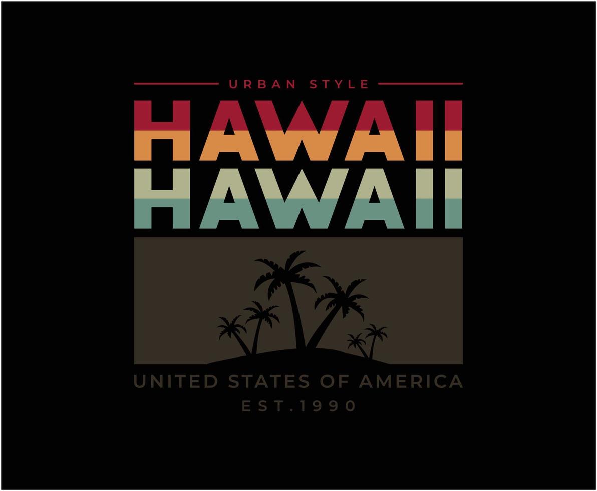 hawaii semester illustration vektor t-shirt design för tryck