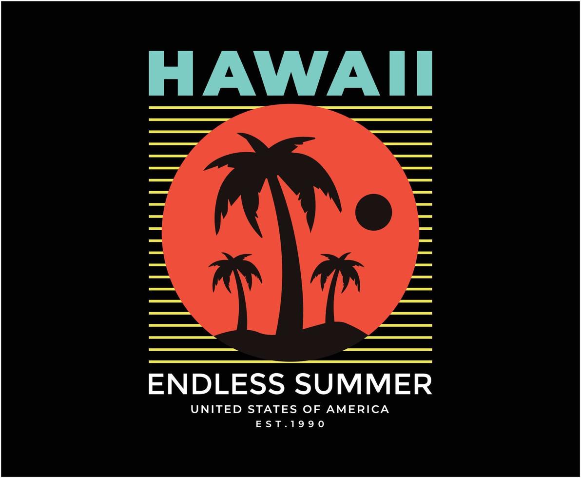 hawaii sommer illustration vektor t-shirt design für den druck