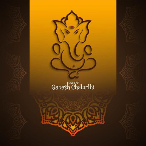 Abstrakt hälsning för Ganesh Chaturthi bannerdesign vektor