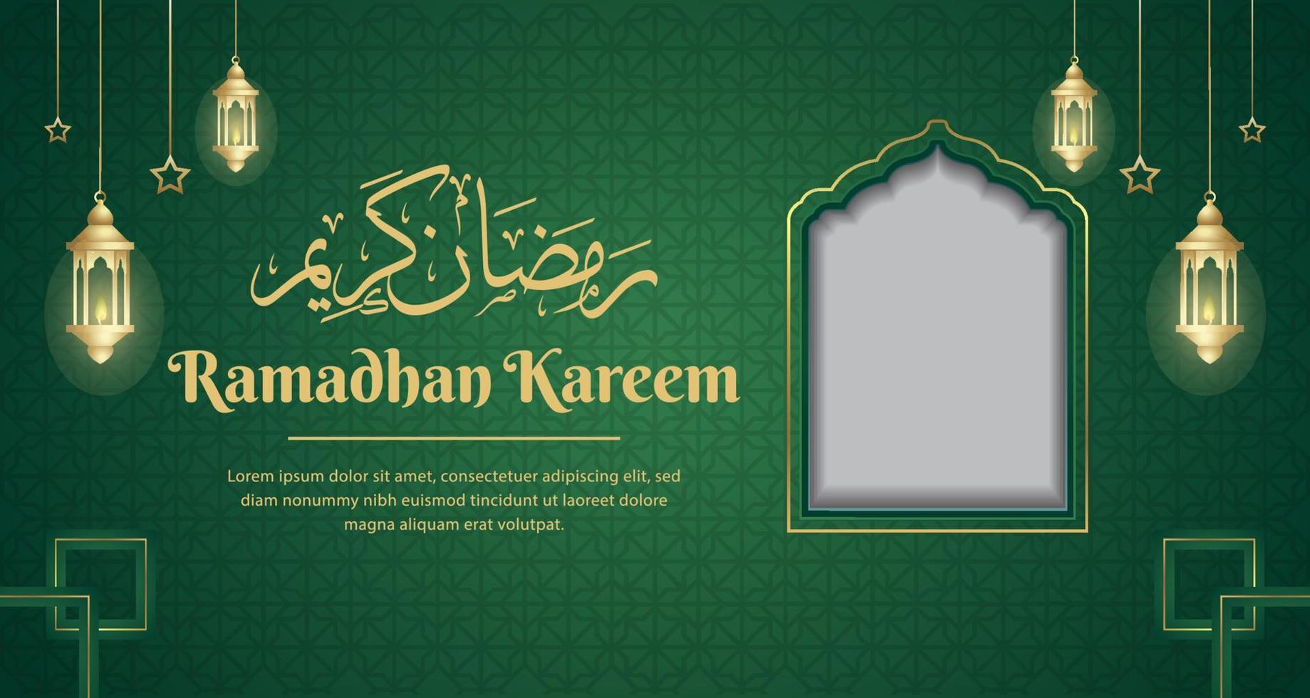 Ramadan Kareem Gruß Hintergrundvorlage vektor