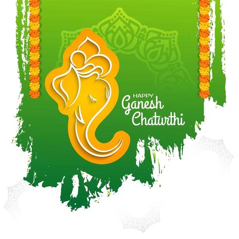 Ganesh Chaturthi grüner Hintergrund vektor