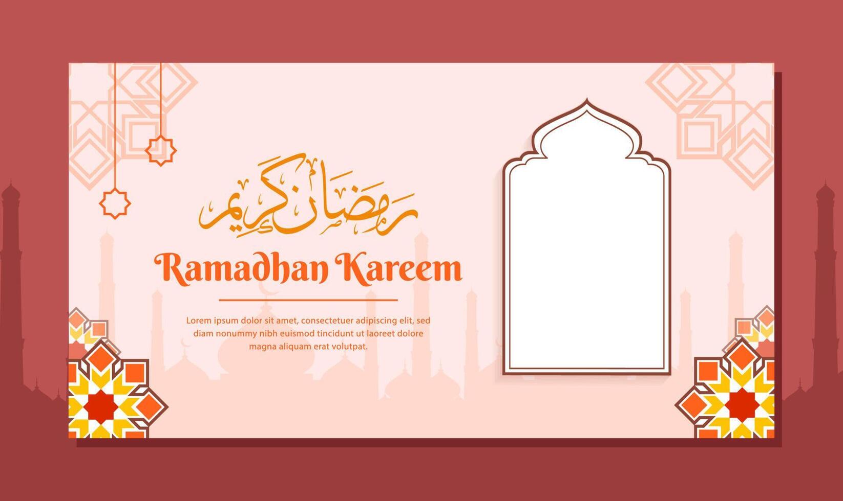 Ramadan Kareem Gruß Hintergrundvorlage vektor