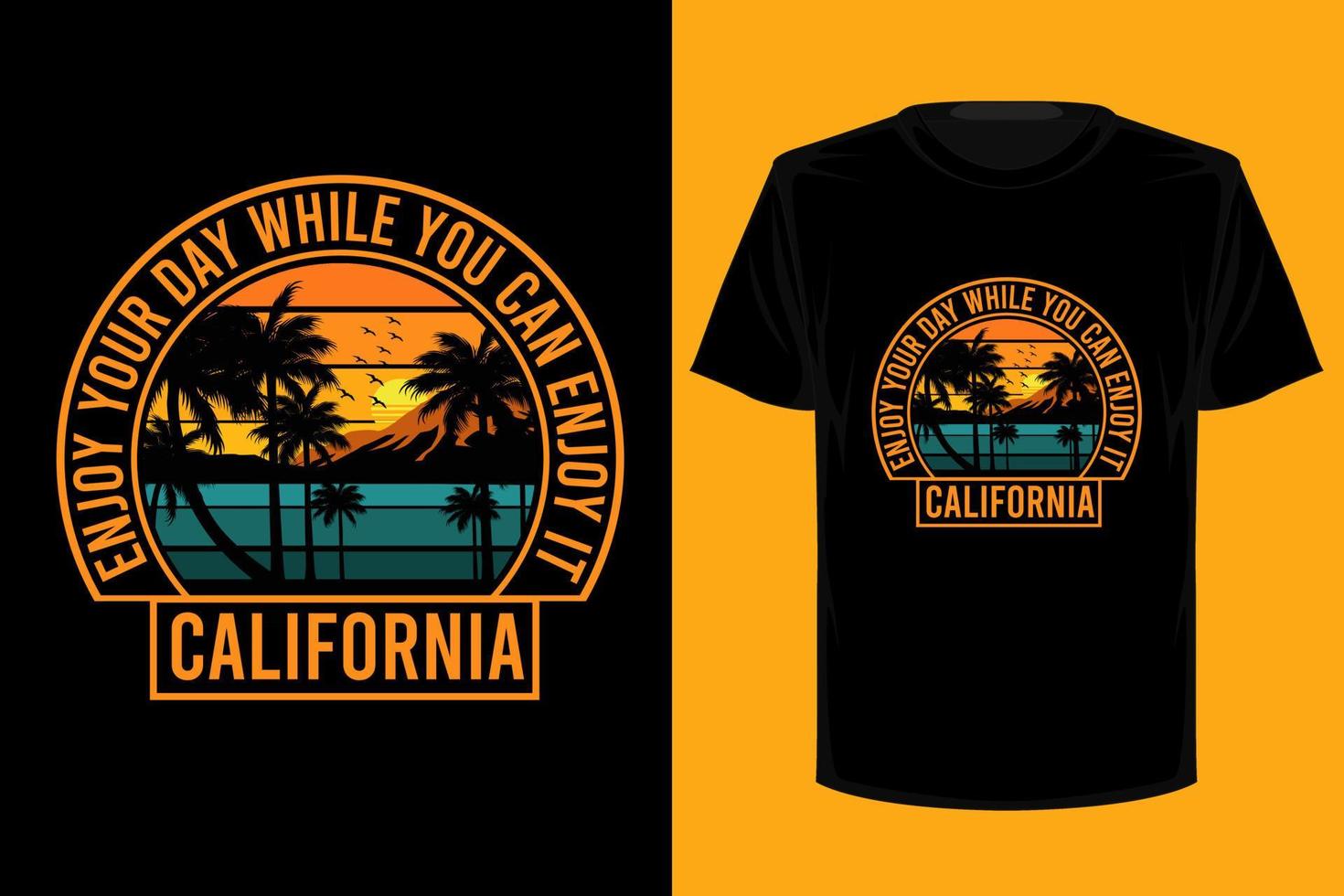 Kalifornien Retro-Vintage-T-Shirt-Design vektor