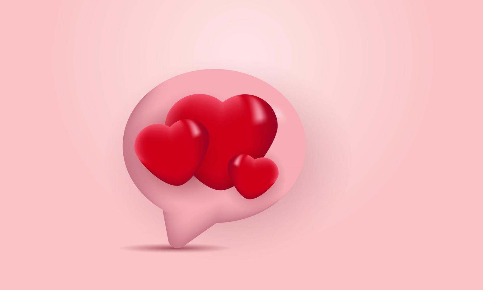 3D-Social-Media-Benachrichtigungssymbol glänzend rot auf rosa Hintergrund vektor