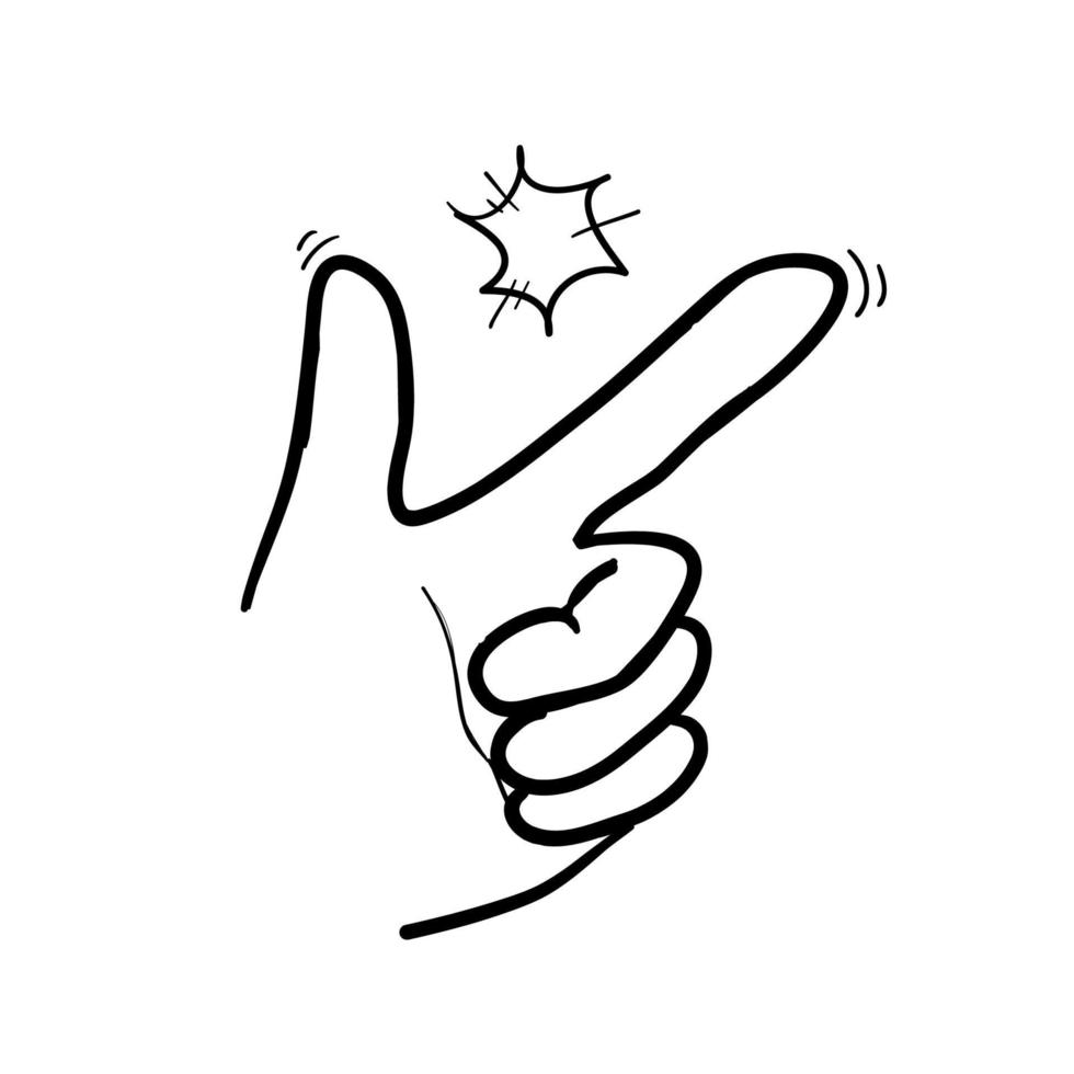 Fingerschnappsymbol in Doodle-Stil-Illustration vektor