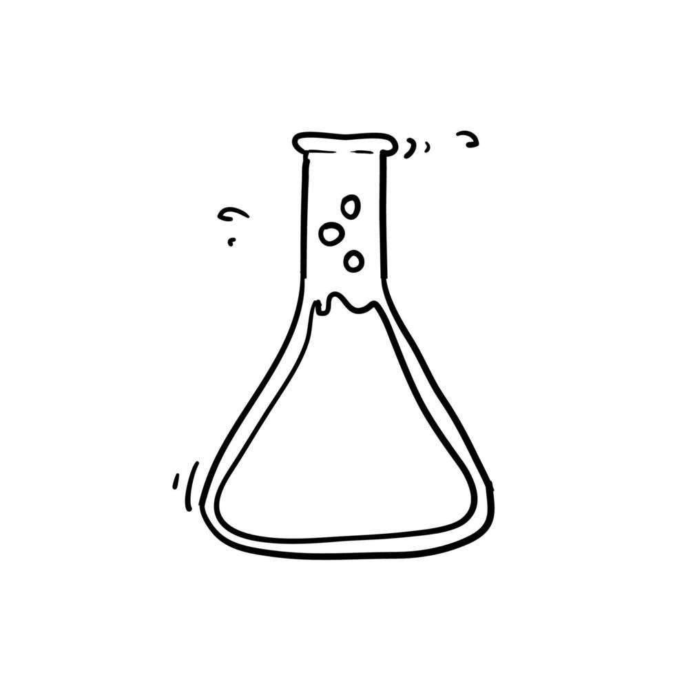 Erlenmeyer-Kolben-Symbol-Illustration mit Doodle-Stil vektor