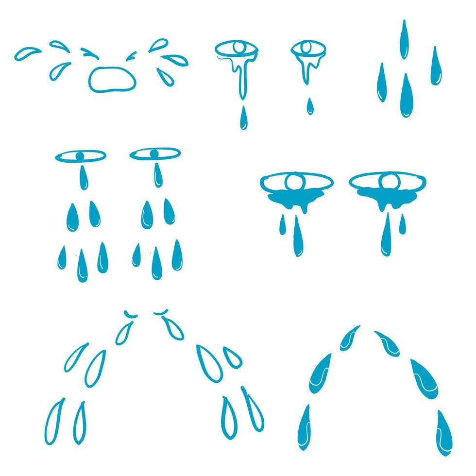 doodle tårar droppe illustration vektor handritad stil